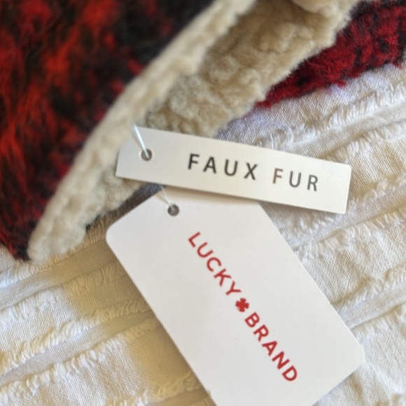 Lucky Brand Men’s Plaid Red Sherpa Jacket sz S NWT - Picture 9 of 12